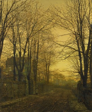 Autumn view with figure